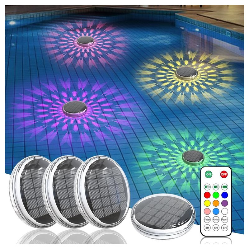 Pool Light Solar Rechargeable - AC23-Solar Rechargeable Floating Pool Lights(4 Pack),
