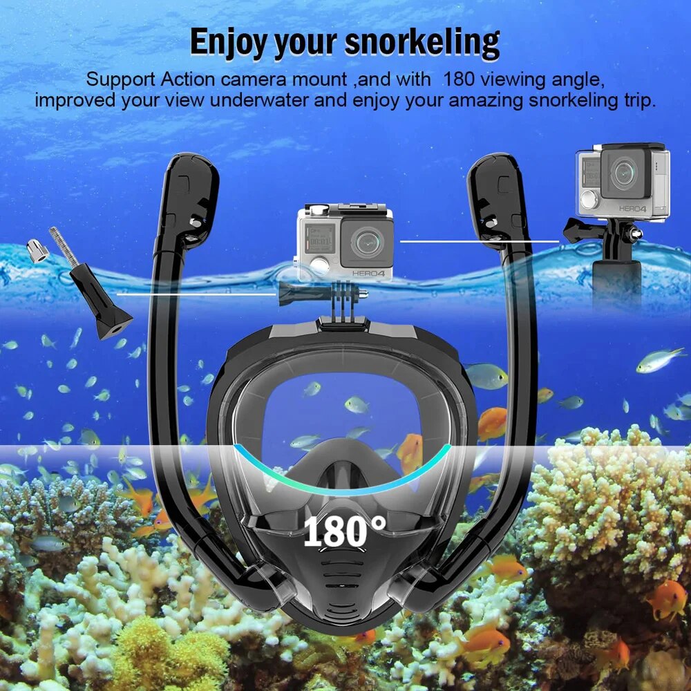 Full Face Snorkel Mask 180°Pan - Snorkel Mask Full Face recension och pris