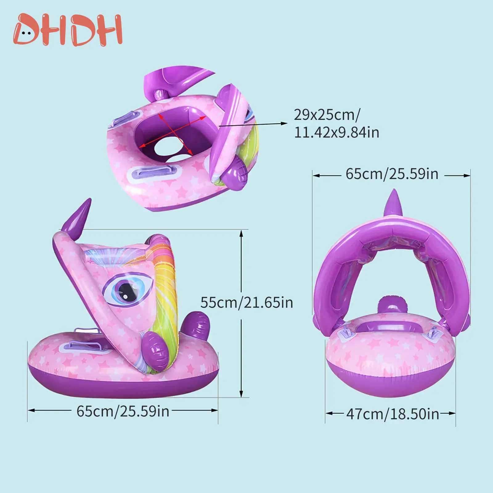 Baby Swimming Float with Sunsh - Pool Float Ring Inflatable recension och pris