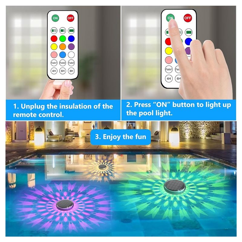 X16A NEW-Floating Solar Rechar - Pool Light Solar Rechargeable recension och pris