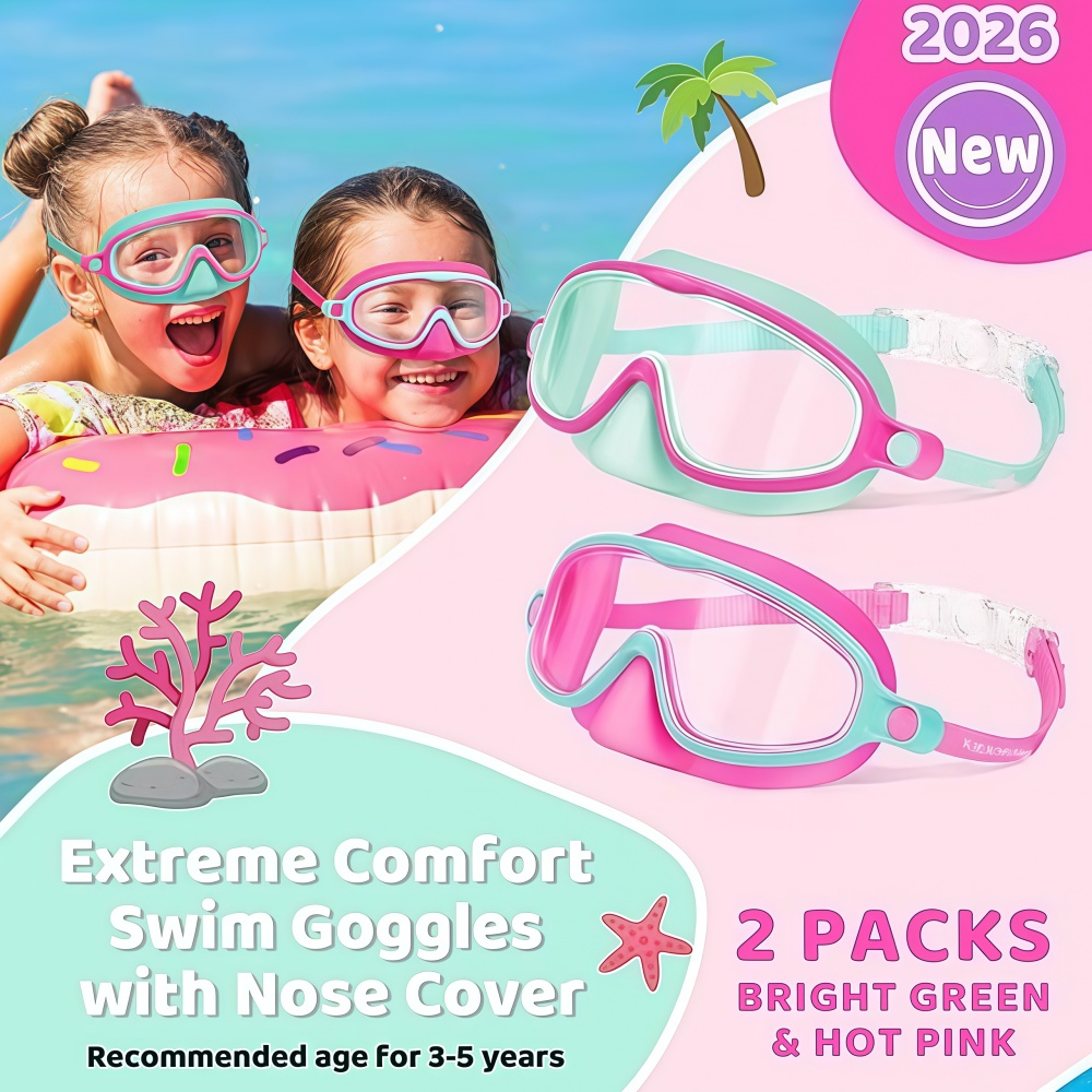Kids Swim Goggles with Nose Co - Swim Goggles Anti Fog Uv recension och pris