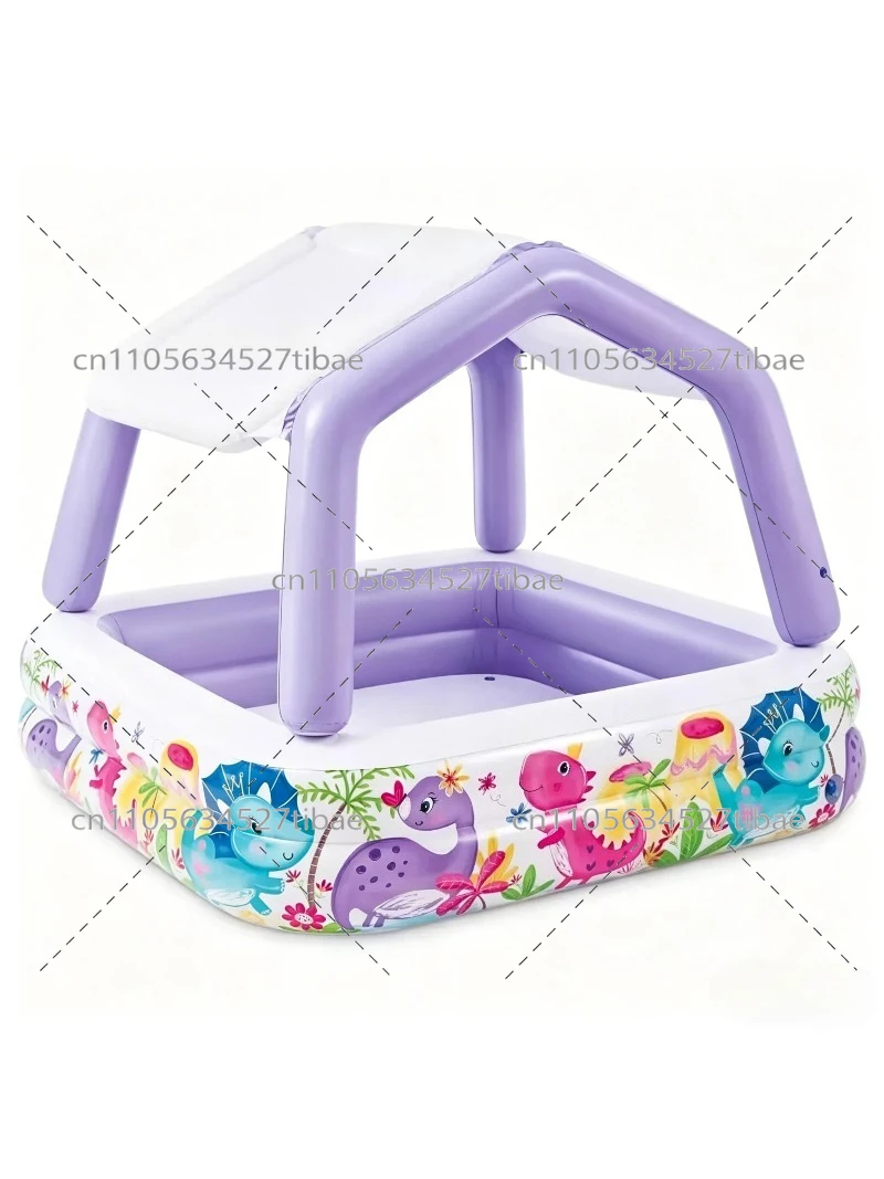 Inflatable Rainbow Kids Pool w - Water Slide Inflatable recension och pris