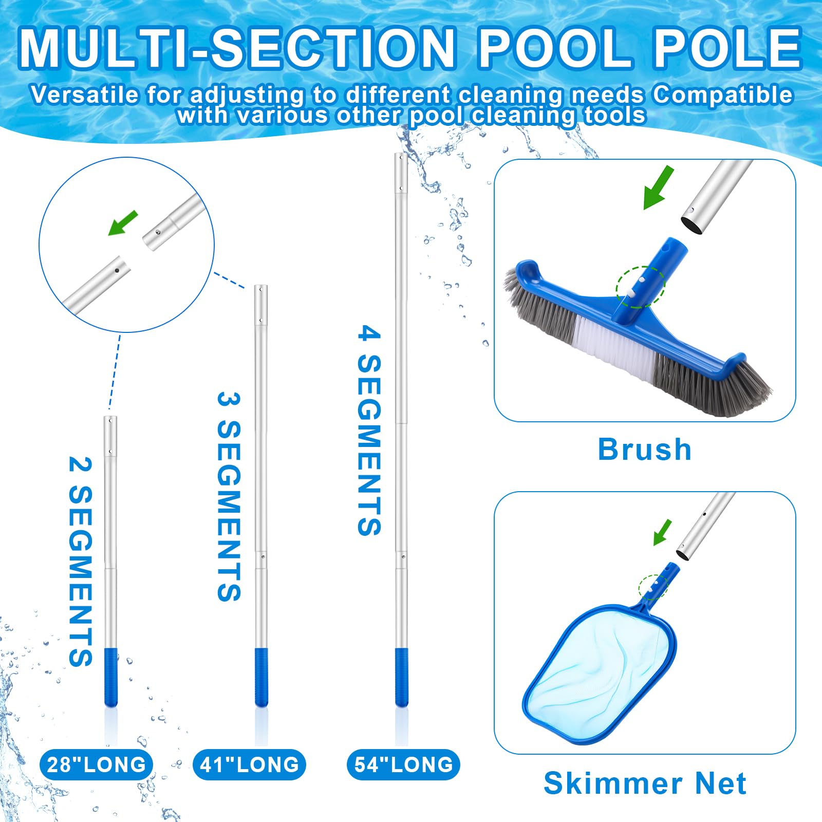 3 Pcs Pool Cleaning Kit with H - Pool Skimmer Net recension och pris