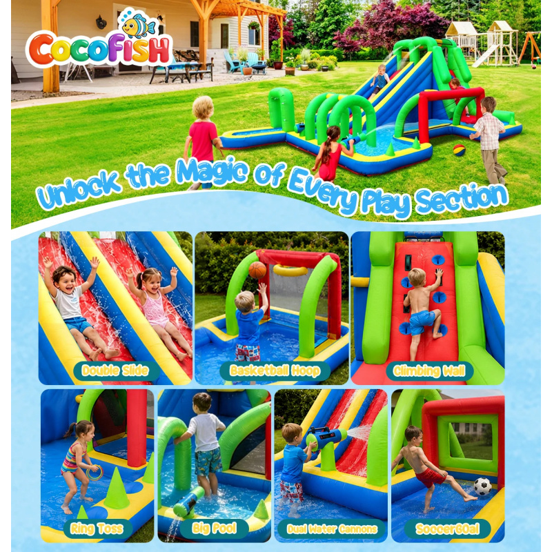 Cocofish Large Inflatable Wate - Water Slide Inflatable recension och pris