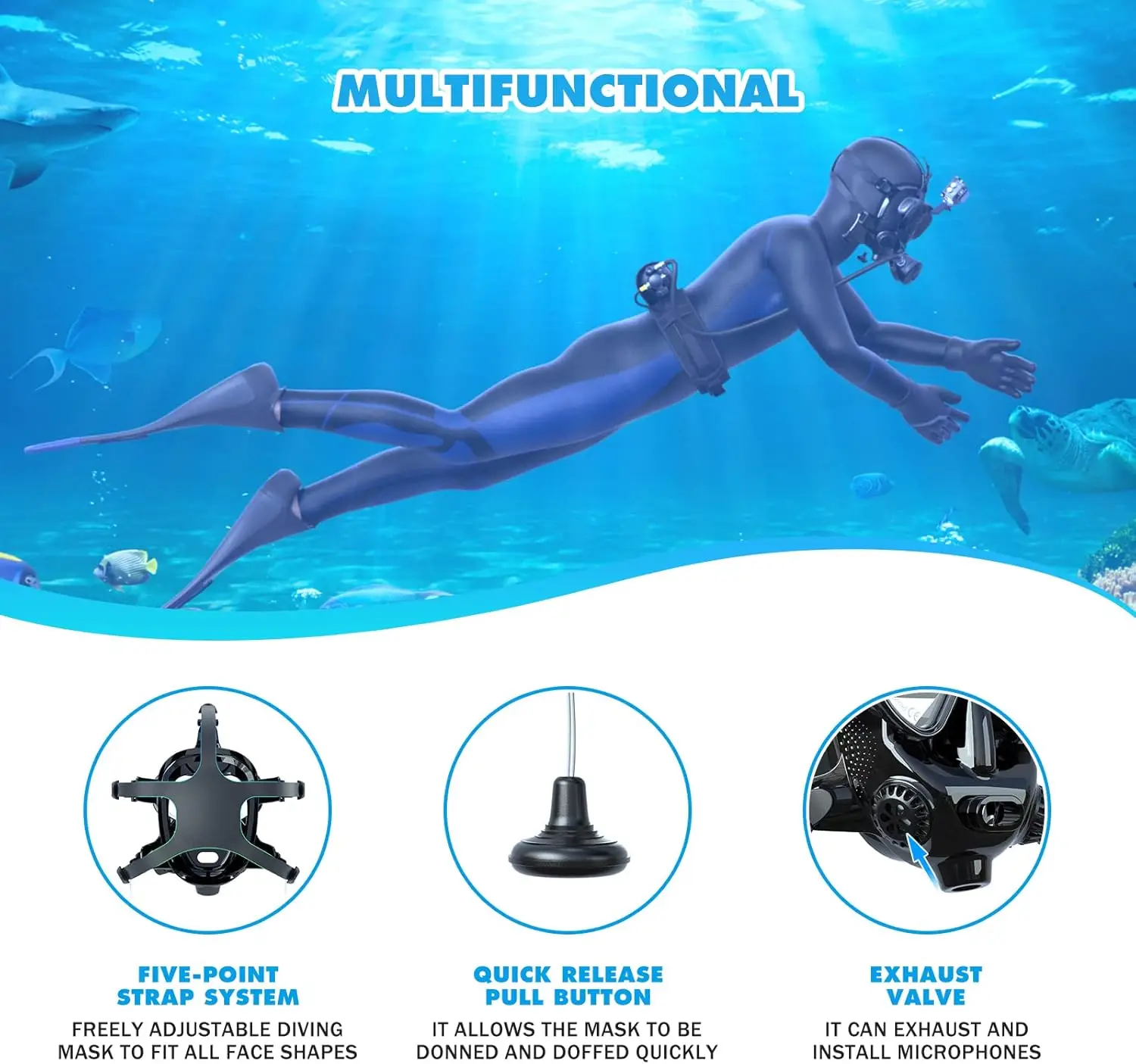 TRIMIX Full Face Diving Mask w - Snorkel Mask Full Face recension och pris