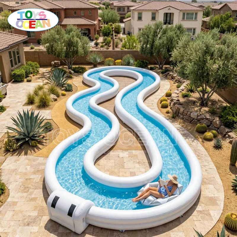 Commercial Inflatable Lazy Riv - Water Slide Inflatable recension och pris