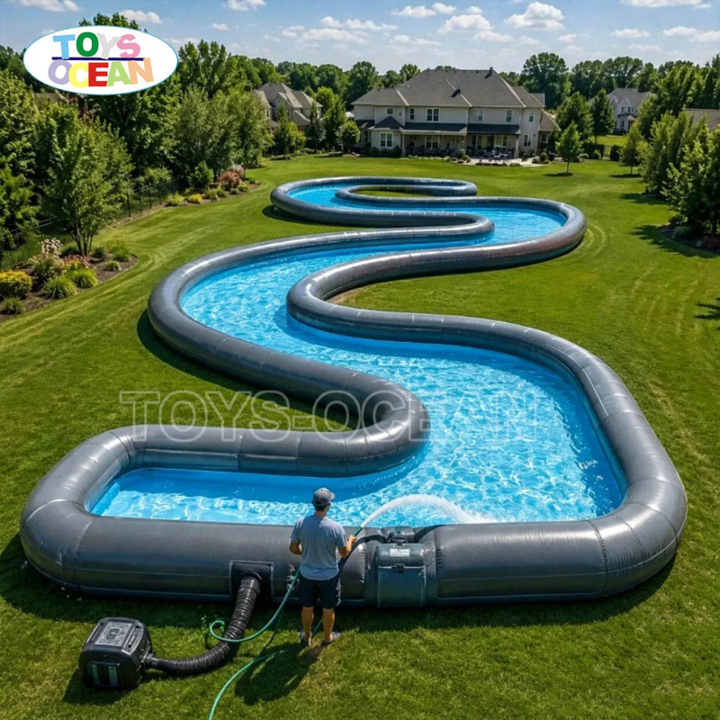 Commercial Inflatable Lazy Riv - Water Slide Inflatable recension och pris